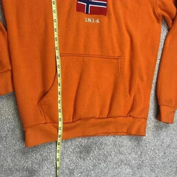 Scandinavian Explorer Norway Sweden Flags Orange Pullover Hoodie - Picture 3 of 7
